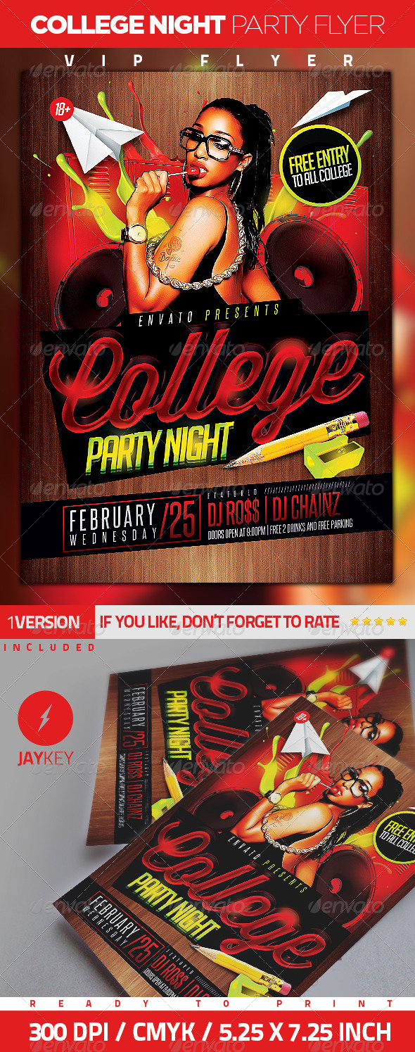 college night party flyer by 1jaykey graphicriver college party flyer